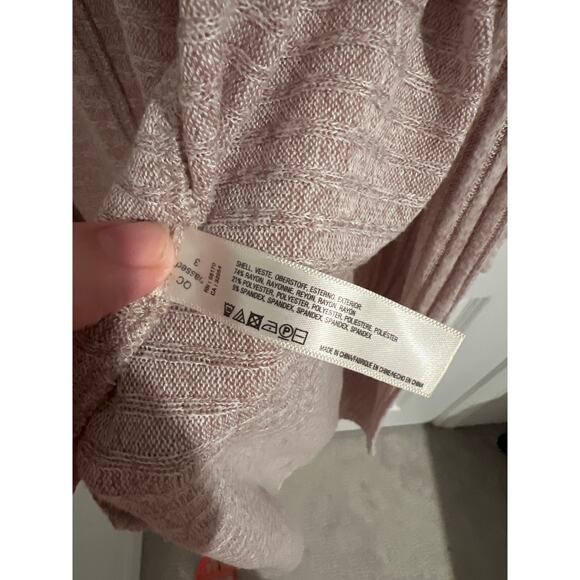 Saturday/Sunday by Anthropologie Ribbed Long Cardigan M Beige/Pink Undertone - Picture 5 of 7